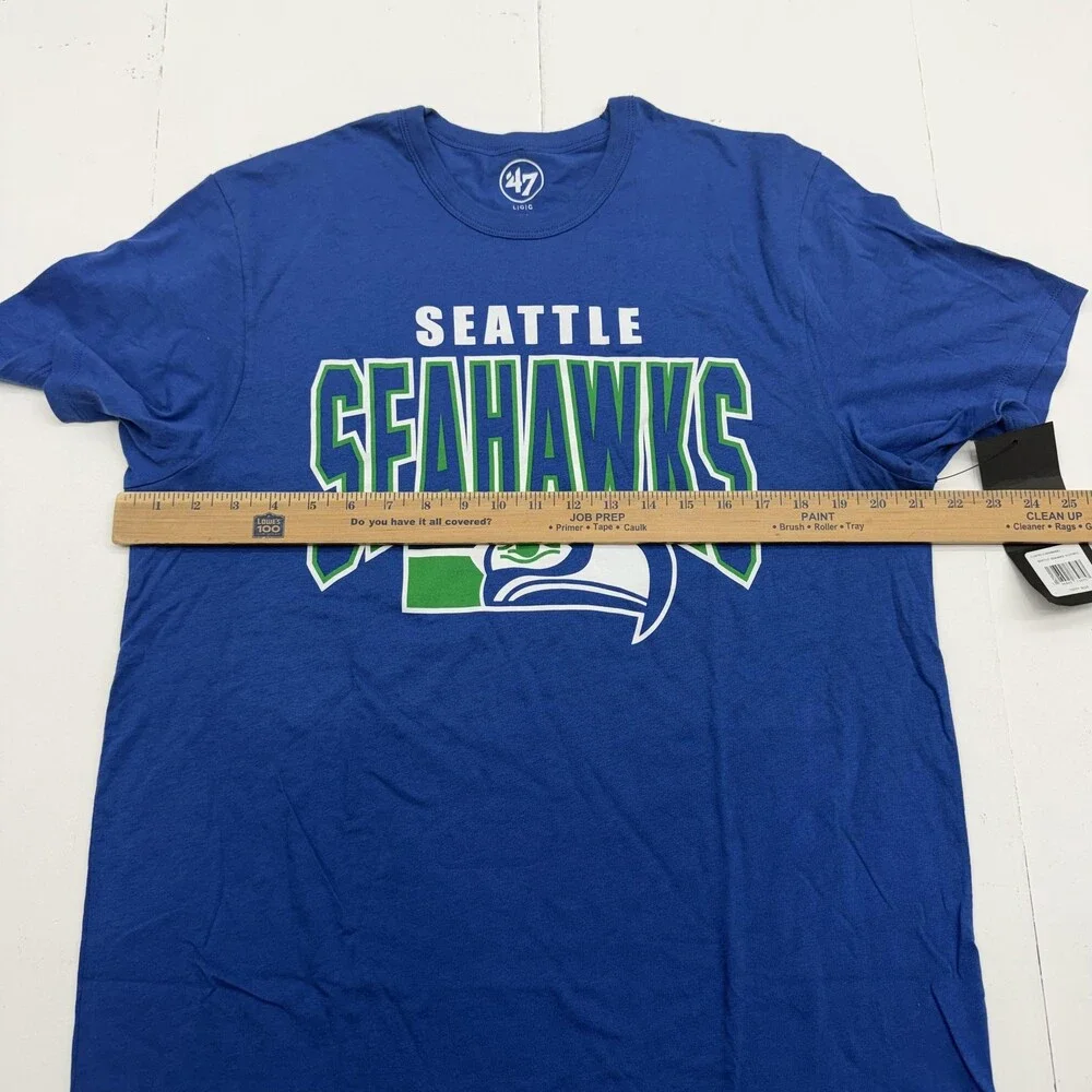 Seattle Seahawks Shirt Mens Large Blue NFL Football Historic Graphic 47 Brand